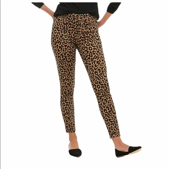 J crew Leopard button fly 9 in highrise skinny jeans 30